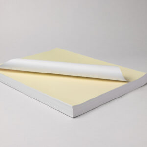 Le papier laminé avec fondant standard convient pour une application sur la porcelaine et la céramique. Le vernis est appliqué sur le décalque à l'aide d'un laminateur.